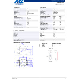Compressor GP16TB,1/2ΗΡ, R134(a), ELECTROLUX
