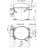 Compressor MLY90LA 3/8ΗΡ R404(a), ELECTROLUX