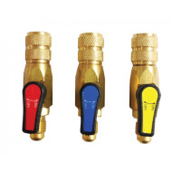 SET OF 3 BALL VALVES (RYB) ADDAPTOR BALL VALVE EL33021 1/4"SAEM#1/4"SAEF JAVAC