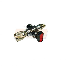 VALVE ADDAPTOR CROSS with pump valve & vacuum gauge, ACRTOOLS