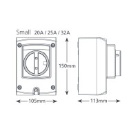 On-Off Switch 32A 230V 3-pole 11kW IP66 Xtra ASPEN