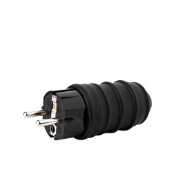 IP44 Waterproof Male Schuko Plug Straight Cable Entry Black ACRTOOLS