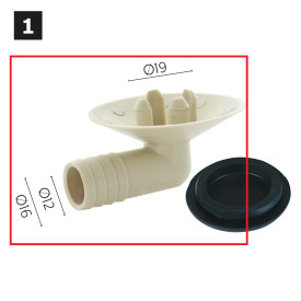 CONDENSATE WASTE WITH Ø 19 CONNECT ACRTOOLS