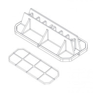 Floor fastening system MULTI-FOOT 400mm x 180mm x 95mm "small", BBJ