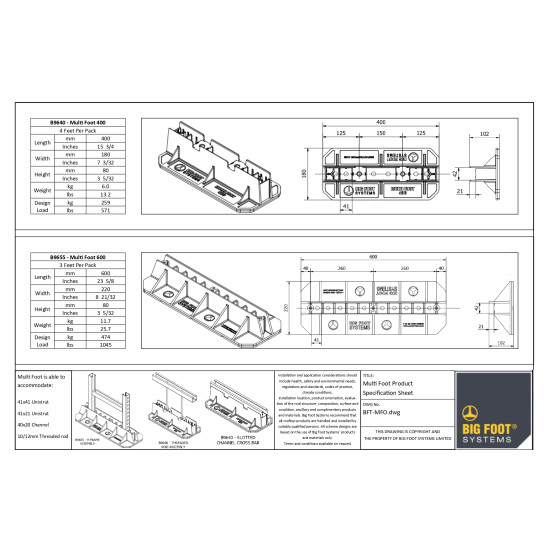 Antivibration pad for MULTI-FOOT 400, BBJ