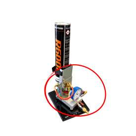 Support & Filling Base for Disposable Cylinders for R600/R290 with Pressure Gauge ACRTOOLS 
