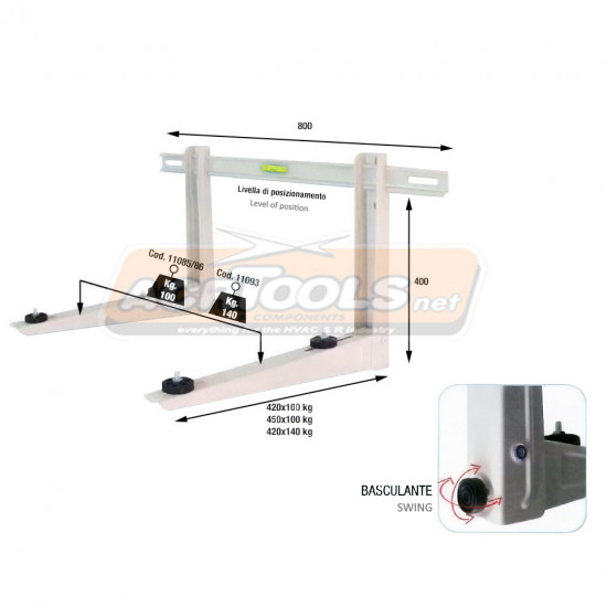 WALL-AIR-CONDITIONER-BRACKETS-FOLDABLE-WHITE-ACR420-9-18000BTU-spirit-level-AAA-OPTION-ACRTOOLS