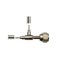 2-Male + 1-End Female Insert Needle Tee 1/4" 2mm ACR143 ACRTOOLS