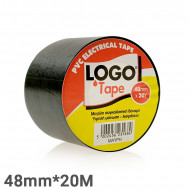 PVC ELECTRICAL TAPE for A/C BLACK with GLUE, 20m, LOGO