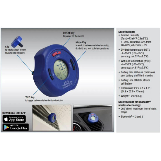 52234-BT-DIGITAL-THERMOMETER-HYGROMETER-BLUETOOTH-WIRELESS-TECHNOLOGY-MASTERCOOL
