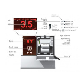 Καταγραφικό θερμοκρασίας & Υγρασίας (ανάλογα με τον αισθητήρα που προτιμάτε) 15742 με 10 κανάλια (με εκτυπωτή) 220V AKO Ισπανίας