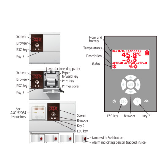 Temperature-data-logger-Refrigerator-control-panel-CAMCtrl-156331-with-printer-220V-AKO 