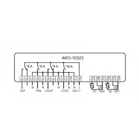 THERMOSTAT  AKO -10323 -50°C to +99°C, Panel Mount 150x31 mm, 4 relays "AKO"