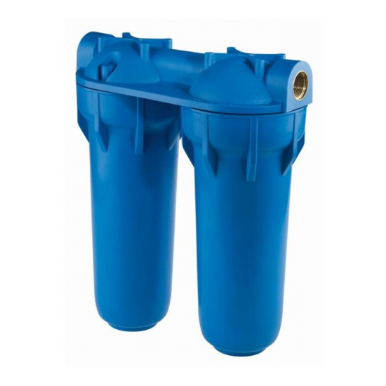 DOUBLE SUPPLY FILTER CASE (2P) PP,10"#2.5#1/2" DOUBLE SUPPLY FILTER CASE (2P) PP,10"#2.5#1/2"