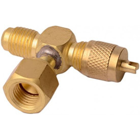 Brass Female Tee 1/4" Flare w/o depressor + (2 x Male 1/4" Flare with depressor) VST-4X ACRTOOLS
