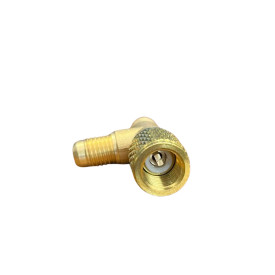 Brass T-fitting female 1/4" flare without pressure port for Schrader valve + elbow (2x male 1/4" flare with port) VST-44X ACRTOOLS