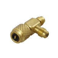 Brass female tee 1/4" flare with depressor + elbow (2 x male 1/4" flare with depressor) AVT45 CPS USA