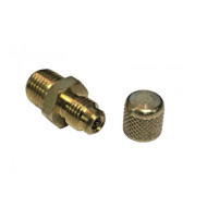 BRASS flare CONNECTOR AD44 with valve 1/4FL#1/4NPT CPS USA