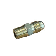 Brass flare Connector with Access Valve 1/4" FL x 1/8" NPT