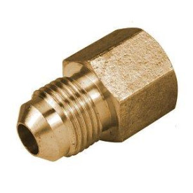 Brass flare union 1/4" female flare x 3/8" male flare