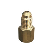 Brass gauge flare union 1/4" male flare x 1/8" female