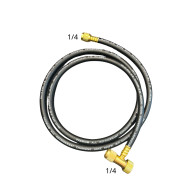 1/4" × 1/4" Refrigerant Charging Hose with Refrigerant-Saving Shut-Off Valve Yellow 1.5 m 23435-SY BLACK DIAMOND
