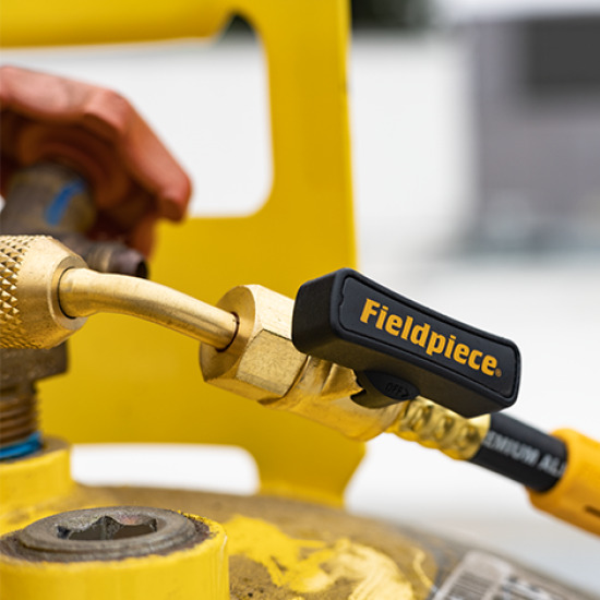 HR3B-1-4-ball-valve-charging-hose-yellow-FIELDPIECE 