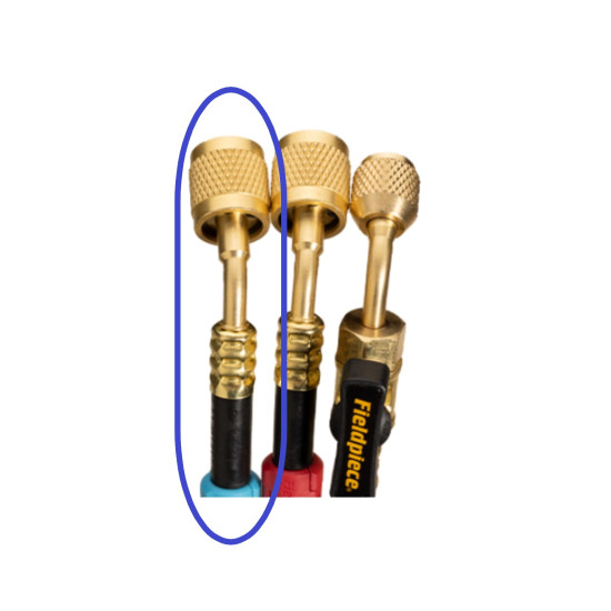 HR3CM-5-16-low-loss-valve-1-4-ball-valve-hose-blue-FIELDPIECE HR3CM-5-16-low-loss-valve-1-4-ball-valve-hose-blue-FIELDPIECE