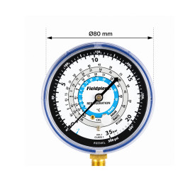 ΜΑΝΟΜΕΤΡΟ ΑΝΑΛΟΓΙΚΟ ΧΑΜΗΛΗΣ RGS34CL για R134a / R404a / R407c / R448a για κάσες "GS" FIELDPIECE USA 