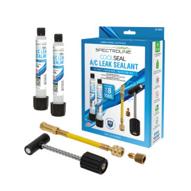 CS-100CS A/C leak sealer Kit With 0.5 oz Cartridge & Check Valve & Purge Fitting Adapter SPECTROLINE CS-100CS A/C leak sealer Kit With 0.5 oz Cartridge & Check Valve & Purge Fitting Adapter SPECTROLINE