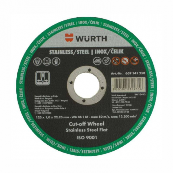 Cutting disc for steel and INOX steel WURTH Cutting disc for steel and INOX steel WURTH