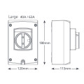 ON-OFF SWITCH, 32A, 230v, 3 poles, 11Kw, IP66, Xtra ASPEN