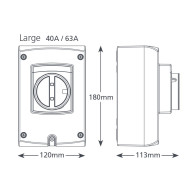 ON-OFF SWITCH, 32A, 230v, 3 poles, 11Kw, IP66, Xtra ASPEN