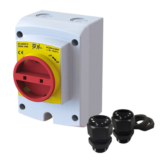 ON-OFF SWITCH, 32A, 230v, 3 poles, 11Kw, IP66, Xtra ASPEN