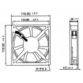 QUALITIVE FAN, HIGH SPEED, 220V, 12x12cm, SLEEVE BEARING, ACRTOOLS