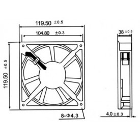 QUALITIVE FAN, HIGH SPEED, 220v, 12x12cm, BALL BEARING, ACRTOOLS