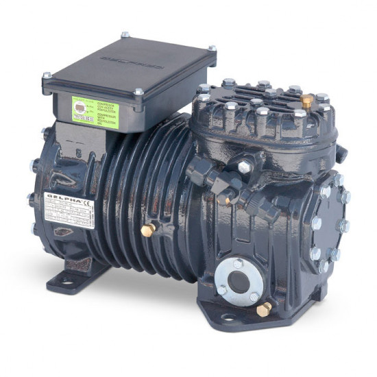 SEMI HERMETIC COMPRESSOR 5LR23.2X (52X-GLR-61.9),  2CYLINDERS, 5HP, GELPHA COMPRESSORS