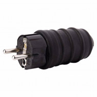 PLUG STRAIGHT GUM FORK for flexible cord IP44 - 16 amps , ACRTOOLS