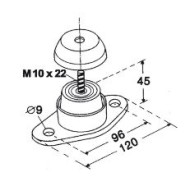 ANTIVIBRATION METAL-RUBBER  ACR - EM2 WHITE