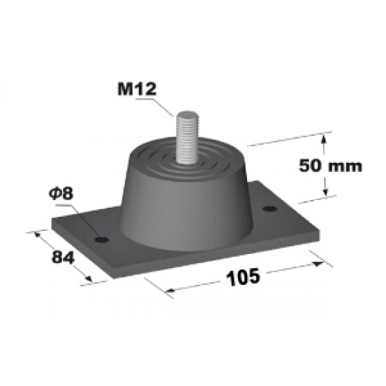 ANTIVIBRATION METAL-RUBBER  ACR - EM3 BLUE