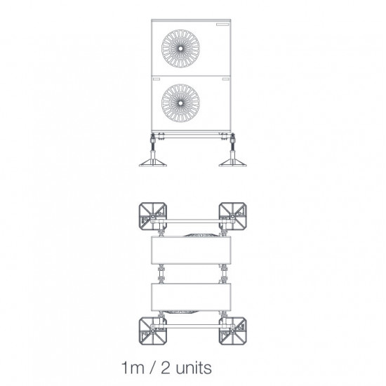 Support  system 2 units, 2 level 1m, "Standard"