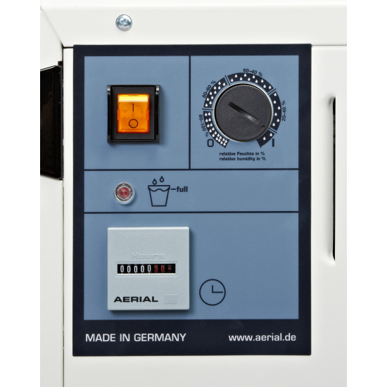 CONDENSATION DEHUMIDIFIER AD 650 ,43.7 ltd, 940w, 220v with hydrostats / Trolley, AERIAL CONDENSATION DEHUMIDIFIER AD 650 ,43.7 ltd, 940w, 220v with hydrostats / Trolley, AERIAL