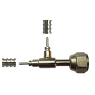 TEE SIDE FITTING  (2 MALE + 1 FEMALE at the edge) 1/4" 2mm , "ACRTOOLS"