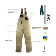 MULTI-POCKET BIB OVERALL "TANK" LARGE BEIGE  "ACRTOOLS" 