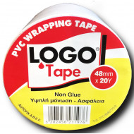 PVC ELECTRICAL TAPE for A/C WHITE without GLUE, 18m, LOGO