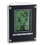 Digital alarm clock with pen pot, Black   
