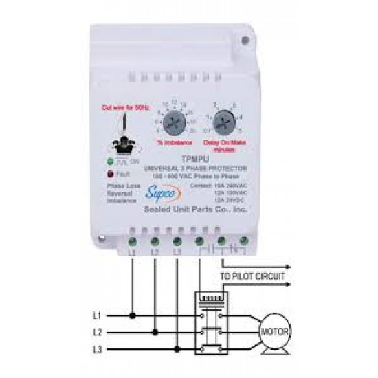 Universal Three Phase Motor Protector Universal TPMPU Din rail , SUPCO usa...