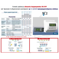 Controller with 4 programmable stages through temperature sensor,flush mount,TC234,12v --> 220v,ACRTOOLS...