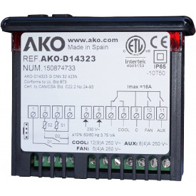 Temperature controller with 3 relay,14323,-50/+150ºC,230V,timer defrost,decimal point,AKO ...
