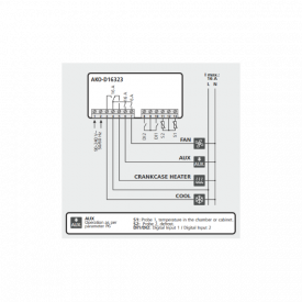 Temperature controller of large dimencions with 3 relay,D16323,-50/+150ºC,230V,timer defrost,decimal point,AKO ... .